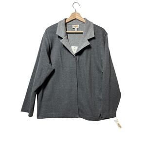 Talbots Woman Vintage Single Button Open Cardigan Sweater Gray Deadstock Size 1X